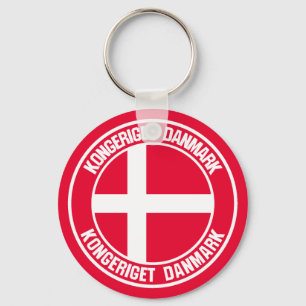 Porte-clés Emblème rond du Danemark