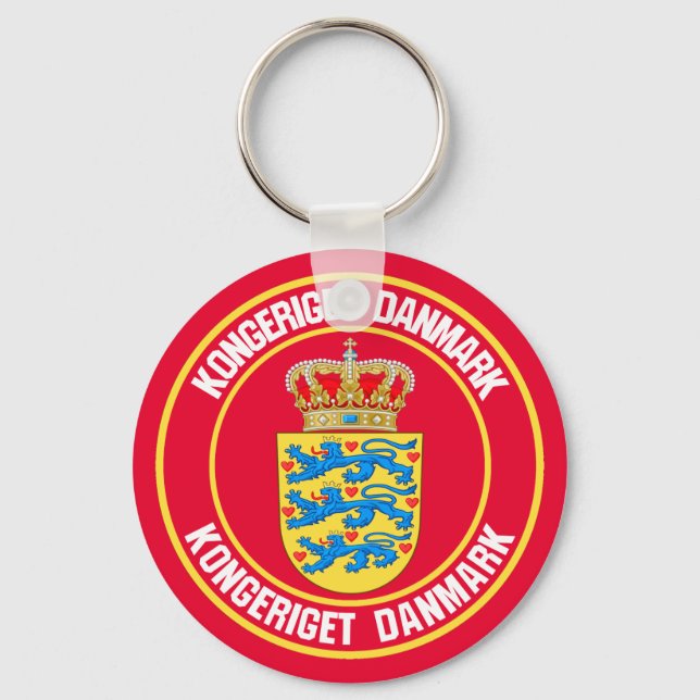 Porte-clés Emblème rond du Danemark (Recto)