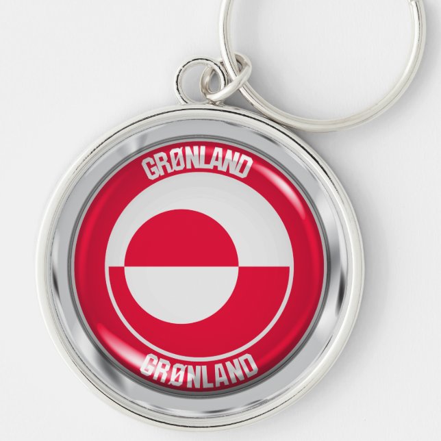 Porte-clés Emblème rond du Groenland (Devant)