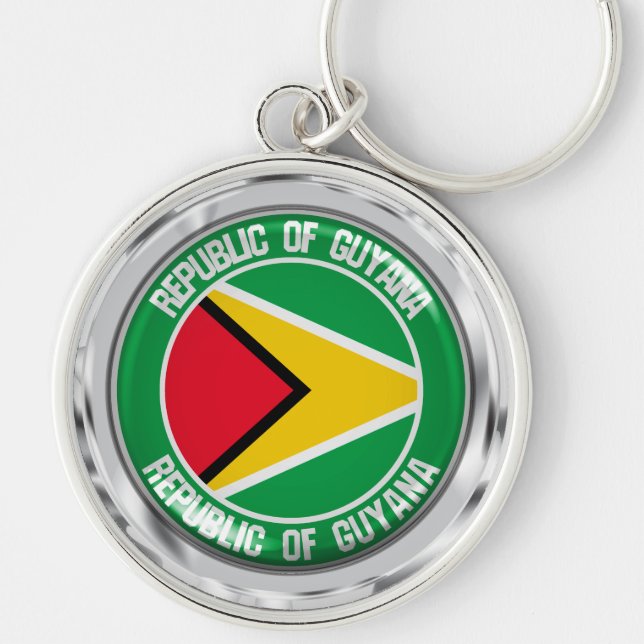 Porte-clés Emblème rond du Guyana (Devant)