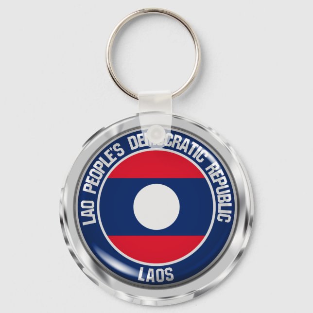 Porte-clés Emblème rond du Laos (Recto)