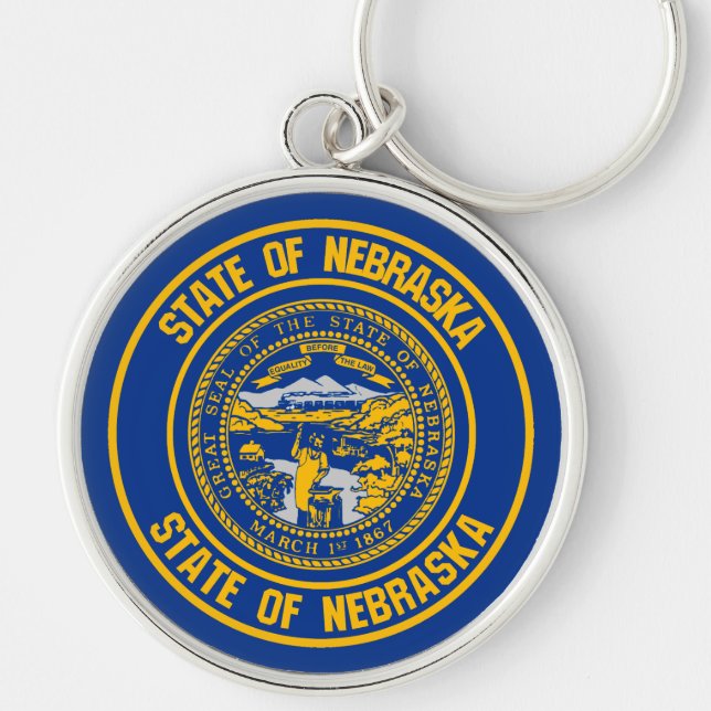 Porte-clés Emblème rond du Nebraska (Devant)
