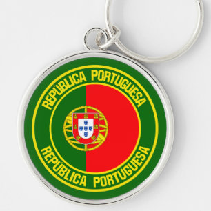 Porte-clés Emblème rond du Portugal