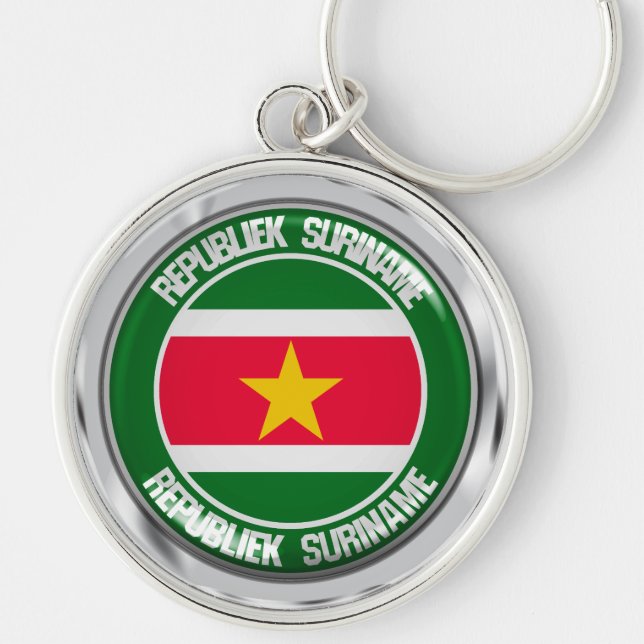 Porte-clés Emblème rond du Suriname (Devant)