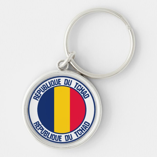 Porte-clés Emblème rond du Tchad (Devant)