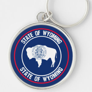 Porte-clés Emblème rond du Wyoming