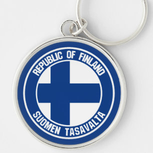 Porte-clés Emblème rond finlandais