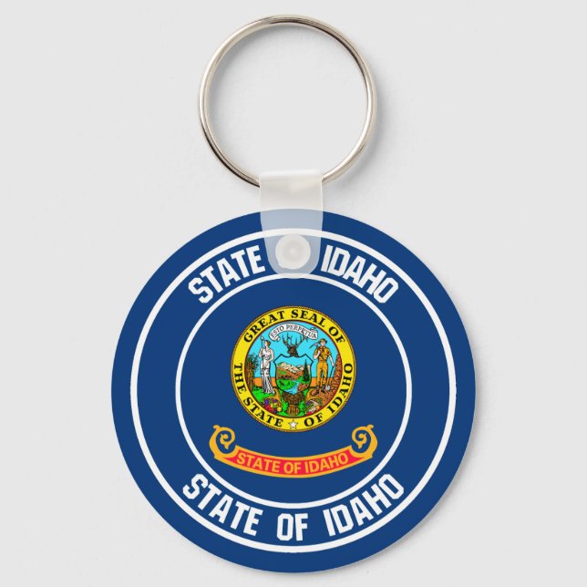 Porte-clés Emblème rond Idaho (Recto)