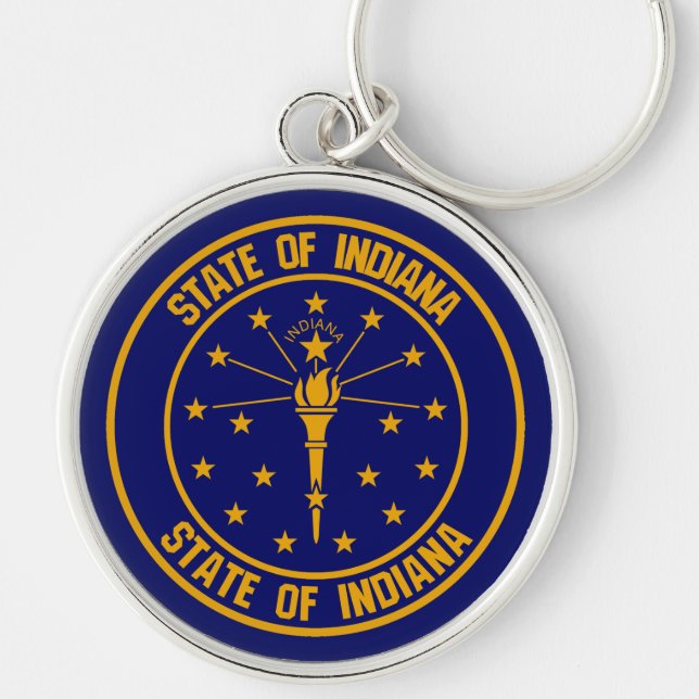 Porte-clés Emblème rond Indiana (Devant)