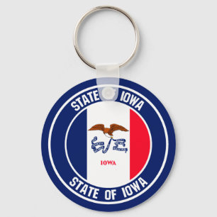 Porte-clés Emblème rond Iowa