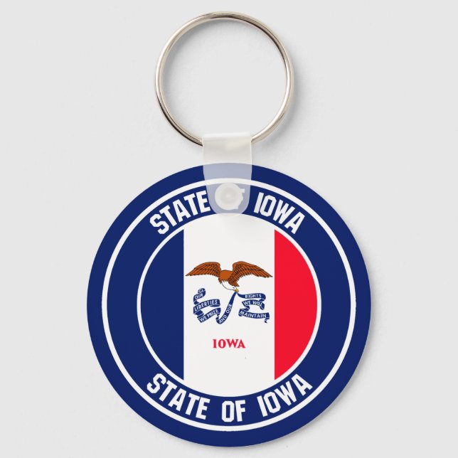 Porte-clés Emblème rond Iowa (Recto)