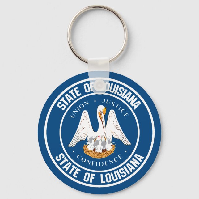 Porte-clés Emblème rond Louisiane (Recto)