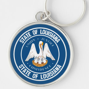 Porte-clés Emblème rond Louisiane