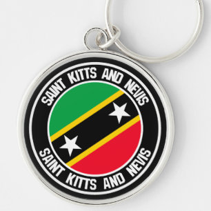 Porte-clés Emblème rond Saint-Kitts-et-Nevis