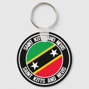 Porte-clés Emblème rond Saint-Kitts-et-Nevis