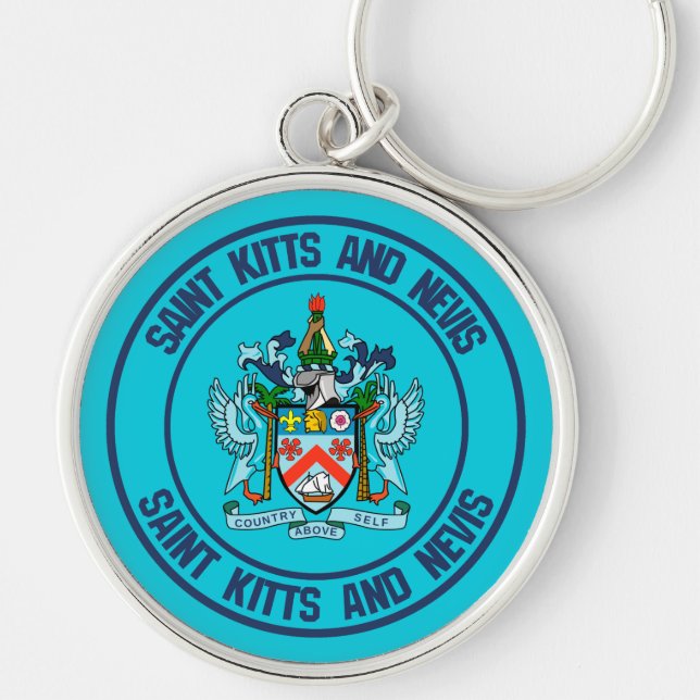 Porte-clés Emblème rond Saint-Kitts-et-Nevis (Devant)