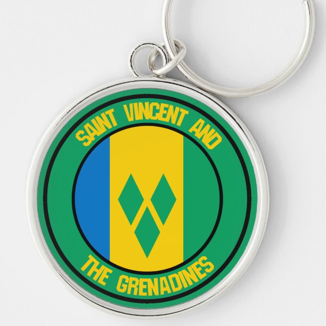 Porte-clés Emblème rond Saint-Vincent-et-les Grenadines (Devant)