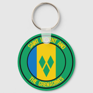 Porte-clés Emblème rond Saint-Vincent-et-les Grenadines