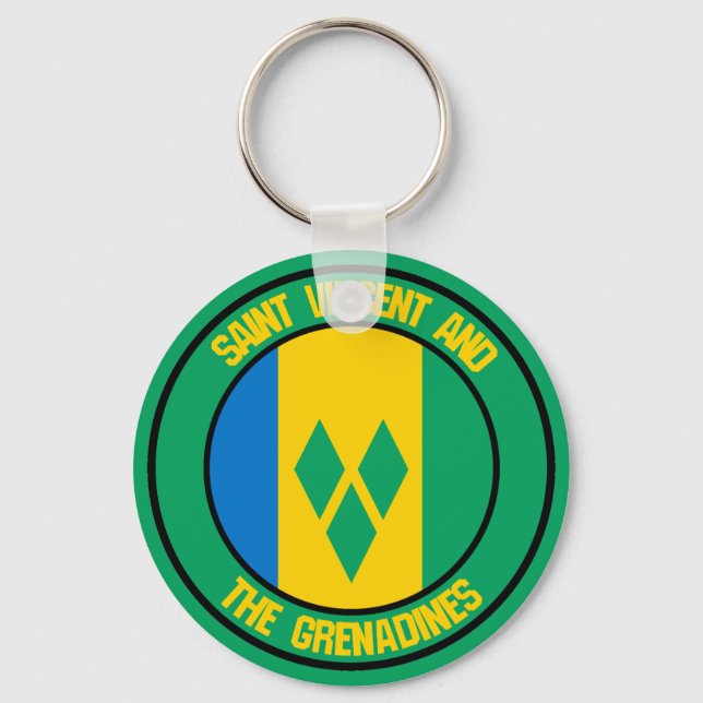 Porte-clés Emblème rond Saint-Vincent-et-les Grenadines (Recto)