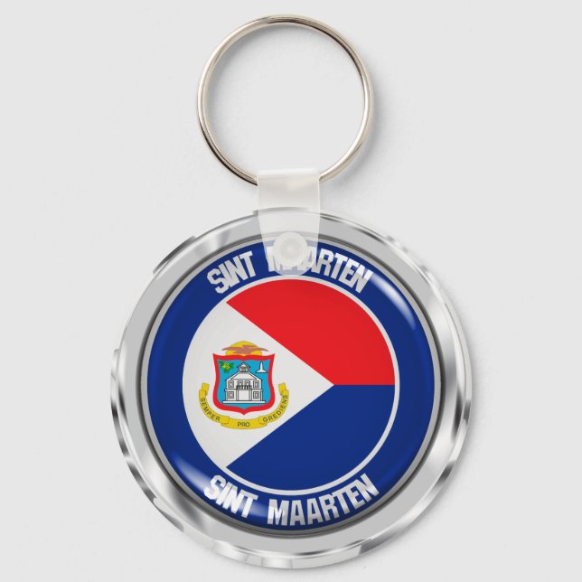Porte-clés Emblème rond Sint Maarten (Recto)