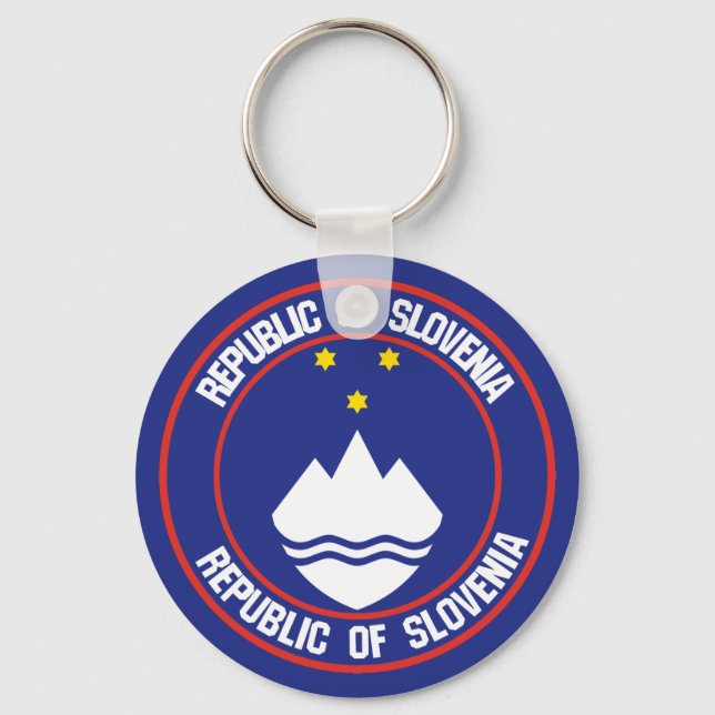 Porte-clés Emblème rond Slovénie (Recto)