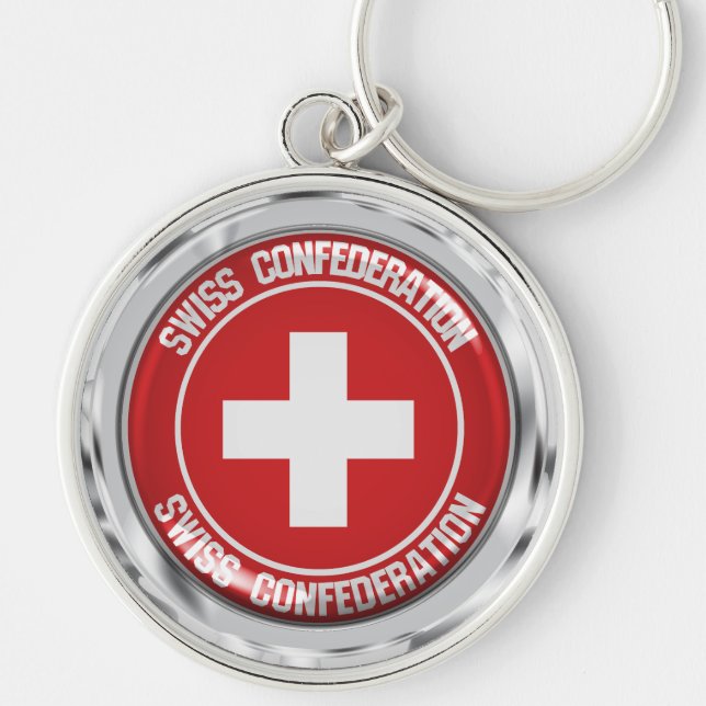 Porte-clés Emblème rond Suisse (Devant)