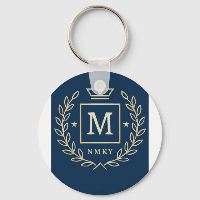 Porte-clés "Emblème Royal NMKY – Monogramme M Crête" (Recto)
