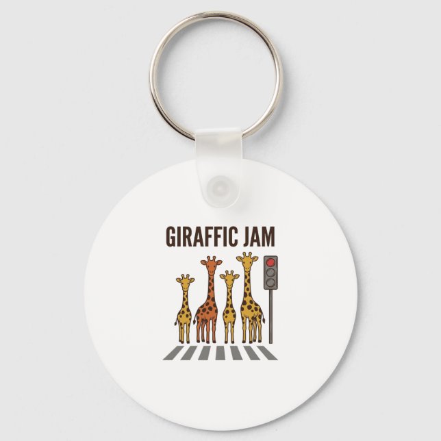Porte-clés Embouteillage giraffic Drôle de girafe traversant  (Recto)