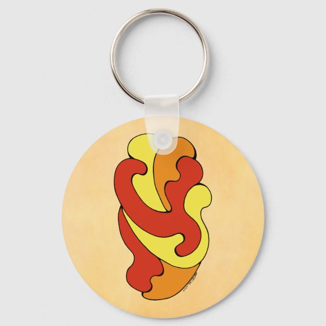 Porte-clés Embracer les courbes (Jaune, Rouge, Orange) (Recto)
