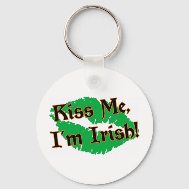 Porte-clés Embrasse-moi Je suis irlandais (Recto)
