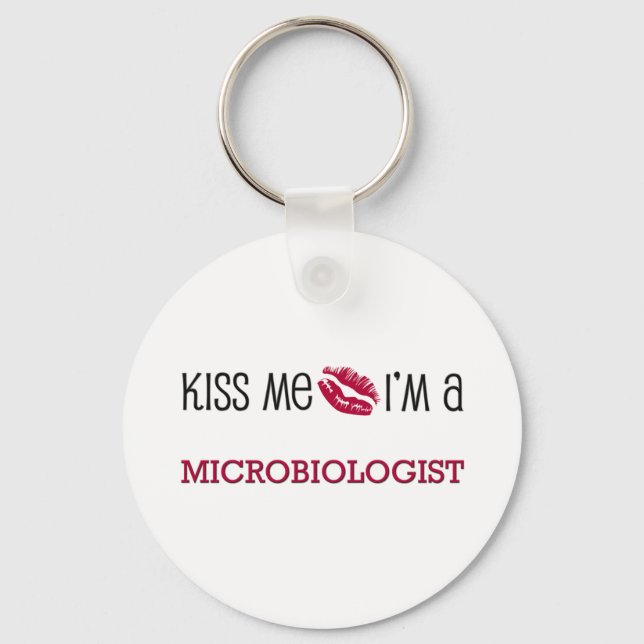 Porte-clés Embrasse-moi Je suis MICROBIOLOGUE (Recto)