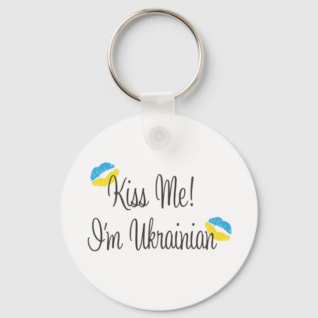 Porte-clés Embrasse-Moi ! Je suis ukrainien (Recto)