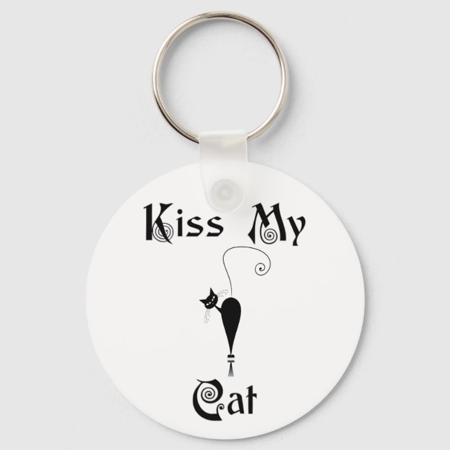 Porte-clés Embrasse mon chat (Recto)