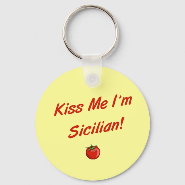 Porte-clés Embrassez-moi, je suis sicilien (Recto)