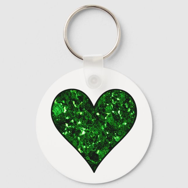 Porte-clés Emerald Green Gem Heart (Recto)