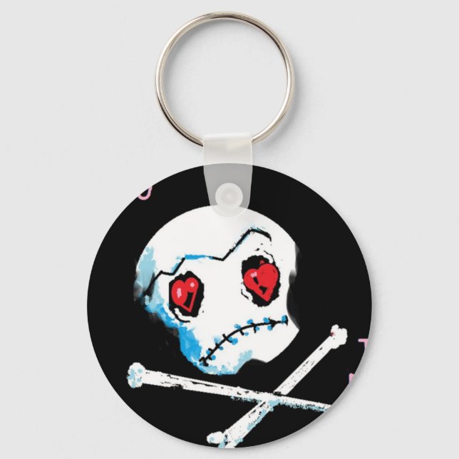 Porte-clés Emo Skulls & Hearts : Accessoire "I love you death (Recto)