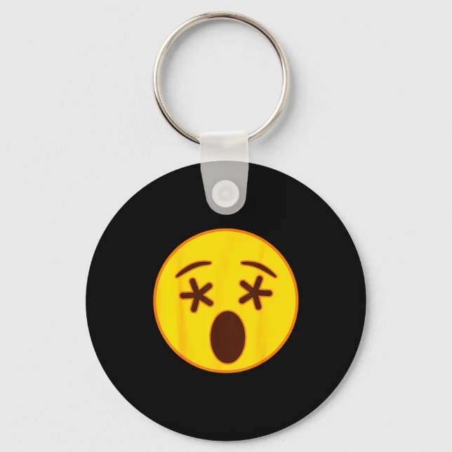 Porte-clés Emoji Crossed Out Eyes Yellow Smile Face  (Recto)