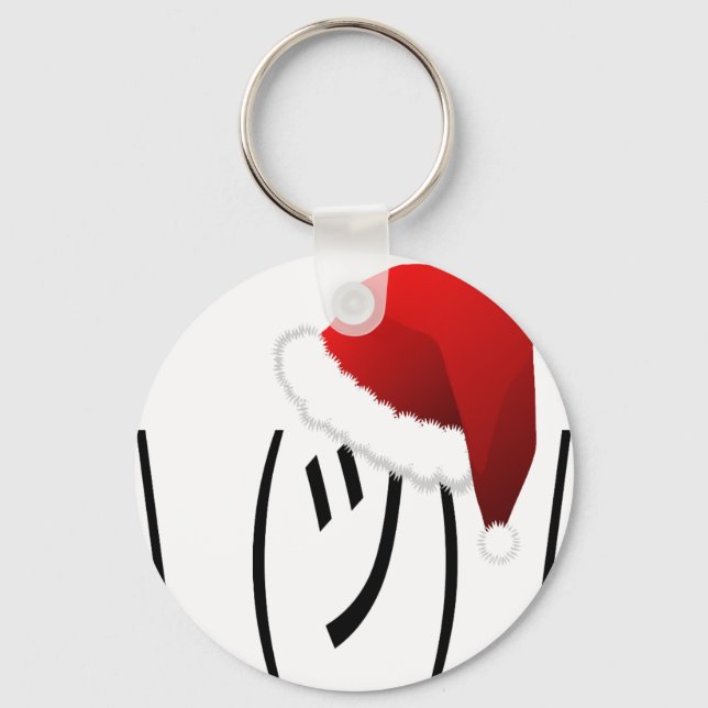 Porte-clés emoji de shrug de noël (Recto)