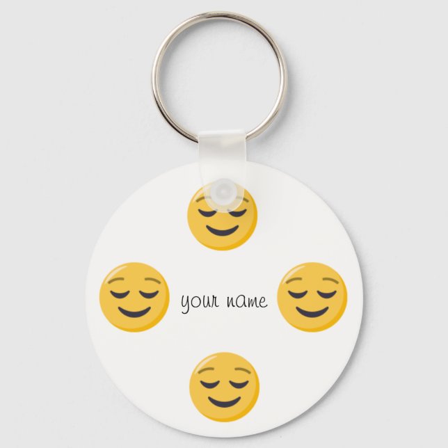 Porte-clés Emoji Face et '' Votre nom ici " (Recto)
