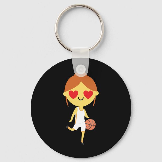 Porte-clés Émoji, fille de basket-ball (Recto)