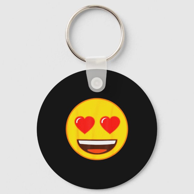 Porte-clés Emoji Heart Eyes Yellow Smile Face  (Recto)