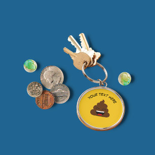 Porte-clés Emoji Poop drôle avec message personnalisé