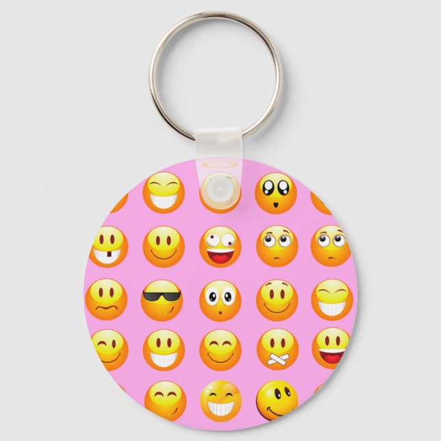 Porte-clés émoji rose pastel (Recto)