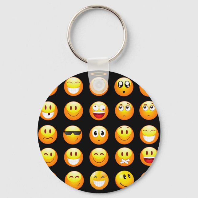 Porte-clés emojis noir (Recto)