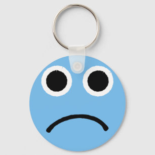 Porte-clés Emoticon Emoji face bleu triste