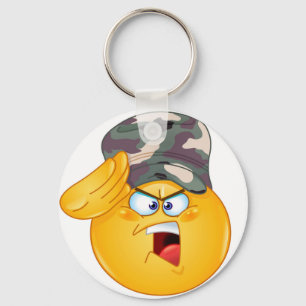 Porte-clés émoticône militaire