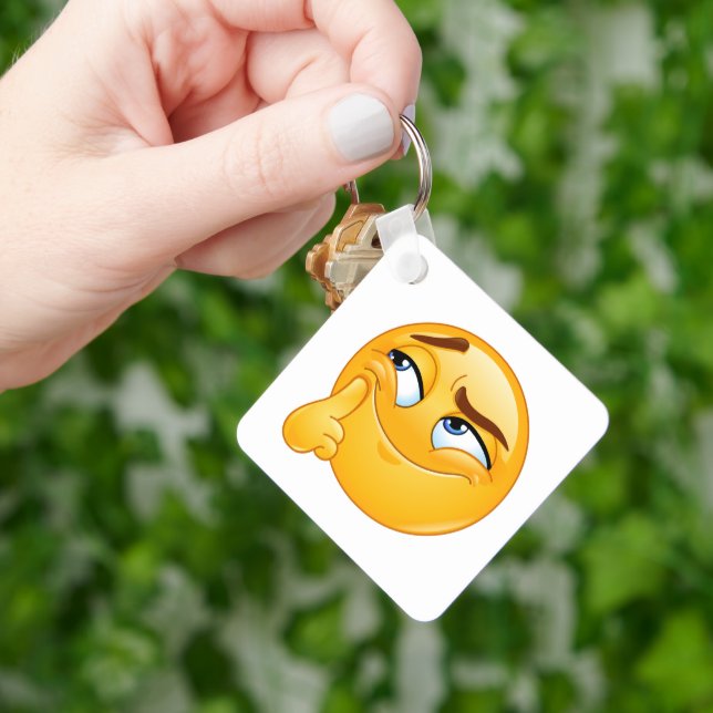 Porte-clés Émoticône Pensée Mignonne Visage Moqueu (main)