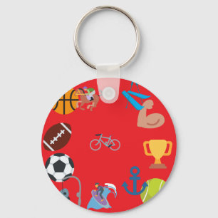 Porte-clés émoticône sportive