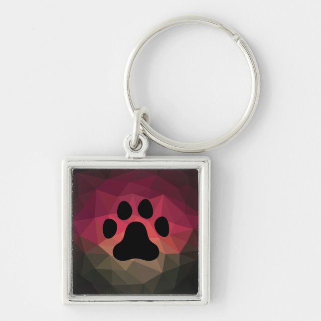 Porte-clés Empreinte animale, patte animal, conception géomét (Devant)