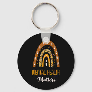 Porte-clés Empreinte de léopard Boho Rainbow Pour Mental Heal